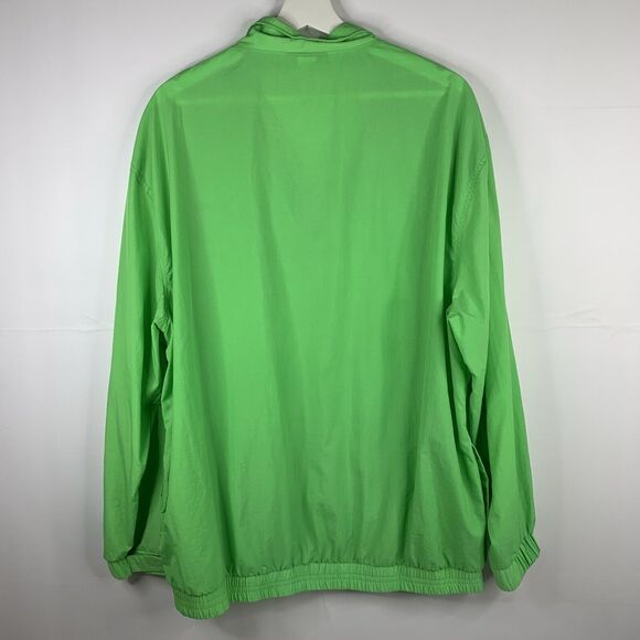 Uzzi Men's L Amphibious Track Jacket Y2K 90 Gear Neon Green Full Zip Long Sleeve - Picture 7 of 7